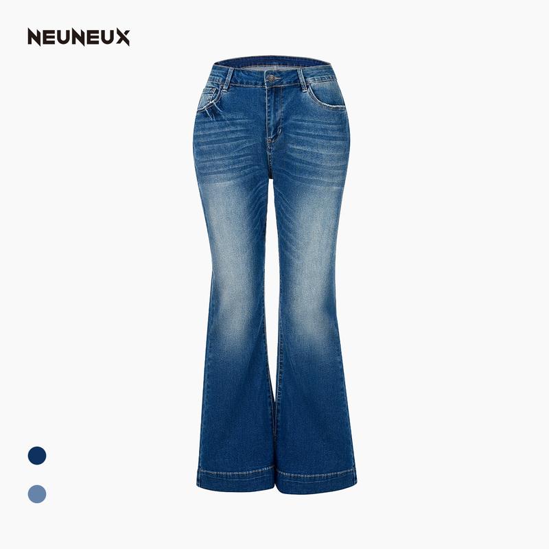 Superstretch Flared Leg Jeans Womenswear Bottom Pants